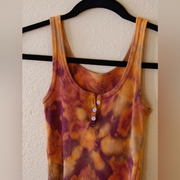 Bleach Dyed Brandy Melville Button Up Tank Top - Picture 3 of 6